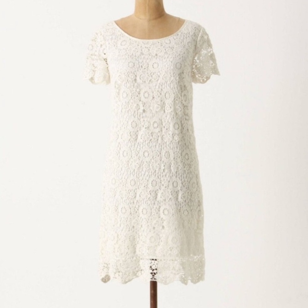 Anthropologie White Lace Dress